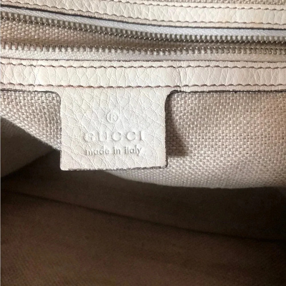 Gucci Horsebit Large Hobo GG Canvas Beige White Leather Trim Shoulder Bag - Picture 7 of 12